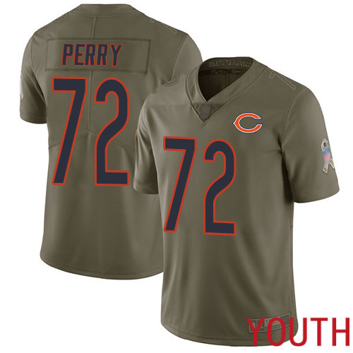 Chicago Bears Limited Olive Youth William Perry Jersey NFL Football #72 2017 Salute to Service->youth nfl jersey->Youth Jersey